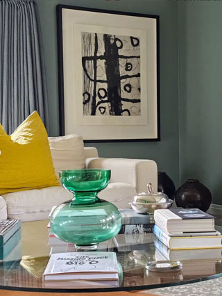 Interior of Greytown house with contemporary artwork